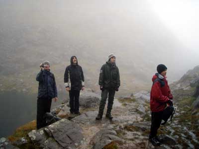 More Vikings in Kerry, enjoying festive exercise on Ireland's highest mountain, Dad looks up, oh no !  were going up there "!