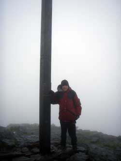 Tony, the first to reach the summit, he's the youngest and the quickest.